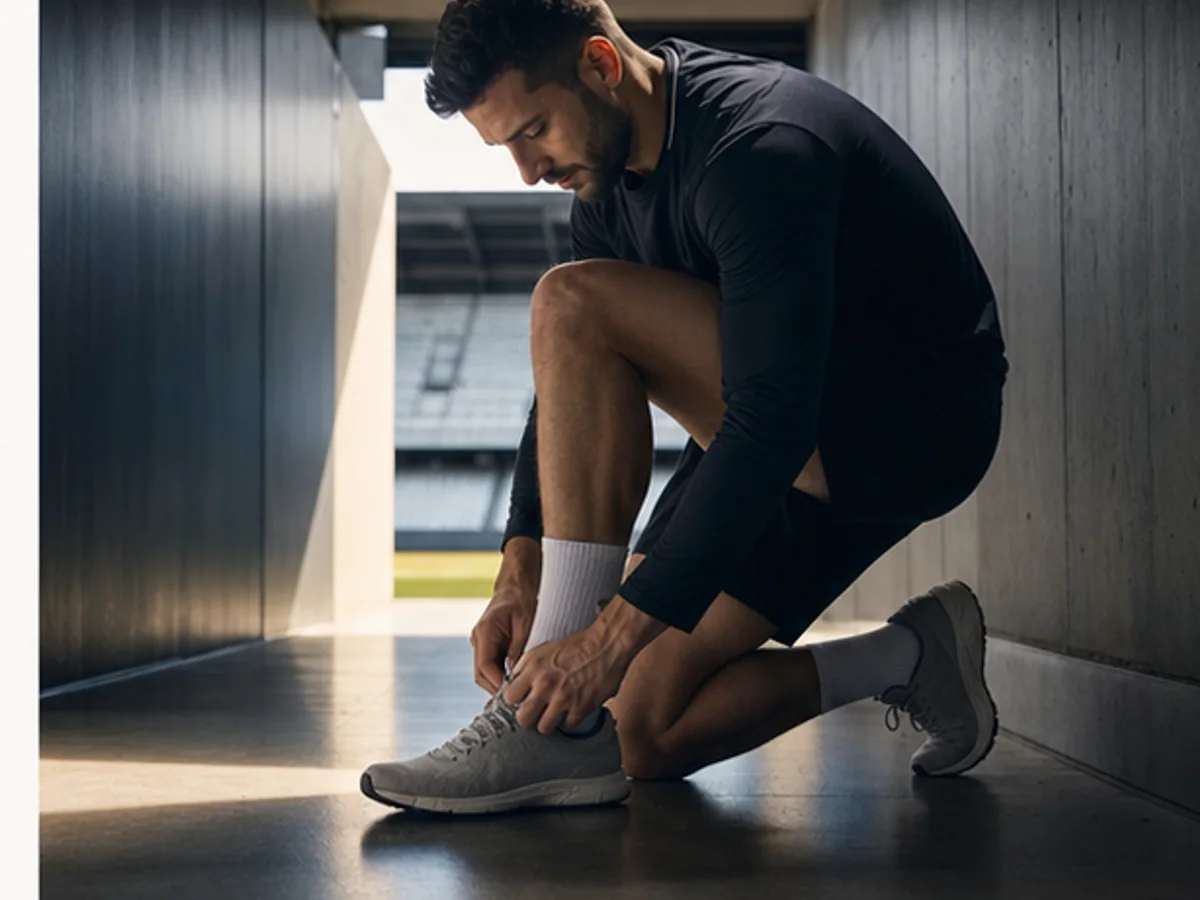 Atleta de alto rendimento antes do treino